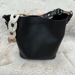 CRUSH Leather Goods MAE Black Leather Bucket Bag